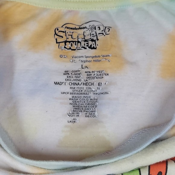 Spongebob Squarepants  And Friends Youth Sz L Large Be Kind Tie Dye T Shirt - Picture 14 of 16
